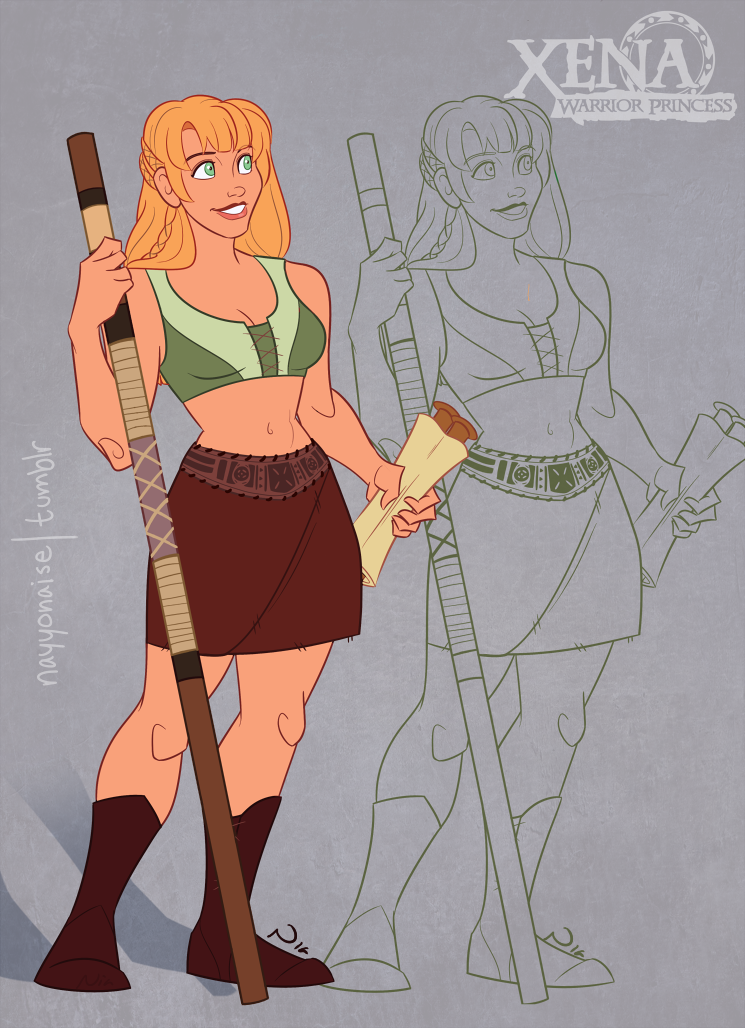 Xena And Gabrielle Remain Badass When Drawn Disney Style The Mary Sue 