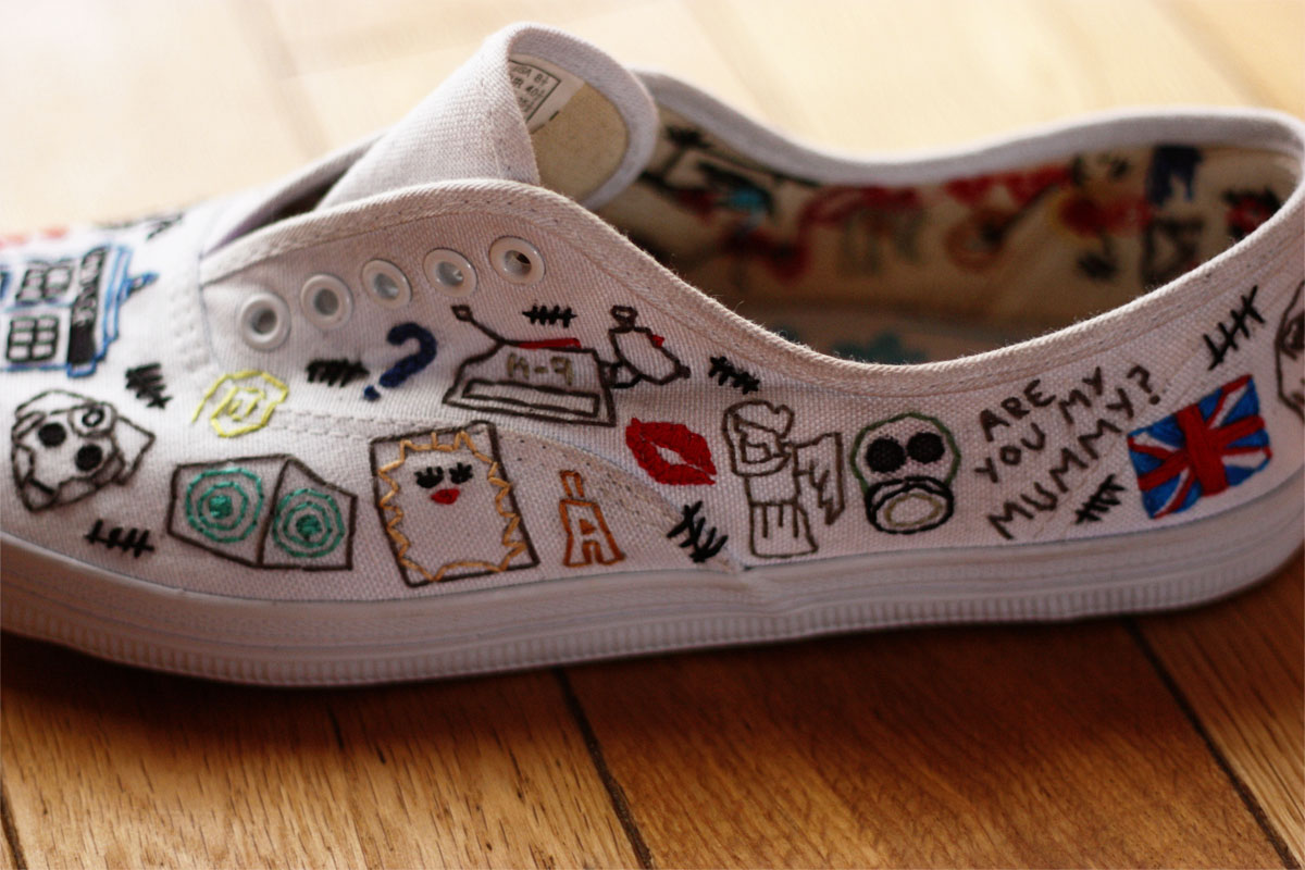 Embroidered Doctor Who Shoes | The Mary Sue