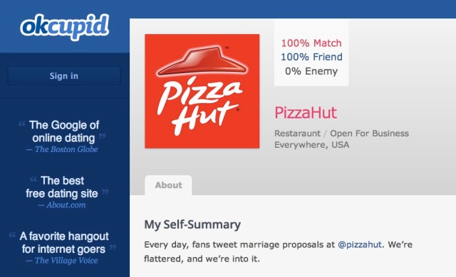 Pizza Hut OK Cupid