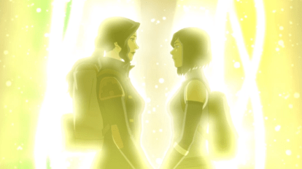 Korra and Asami in Legend of Korra finale.