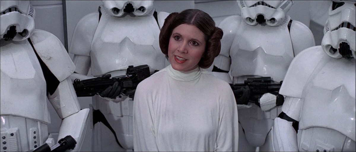 Princess Leia is upset in Star Wars