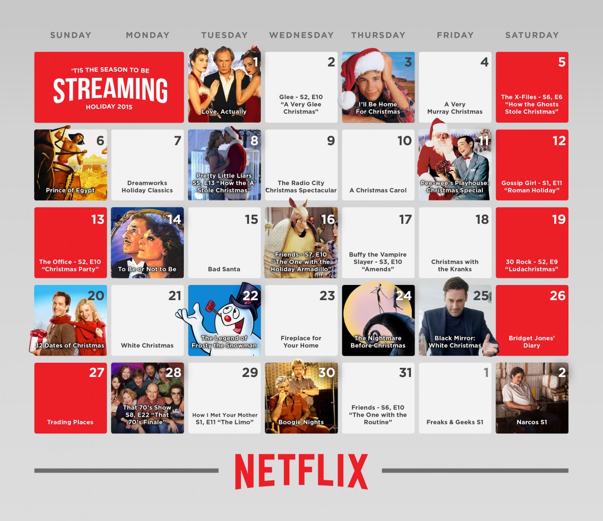 Netflix's Holiday Countdown Calendar Is Full of Nostalgia, Hunks The