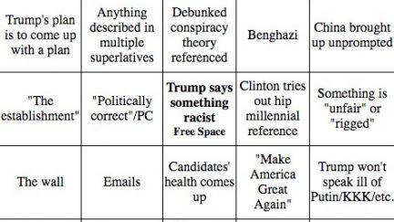 Bingo Card For Tonight's Clinton, Trump Presidential Debate | The Mary Sue