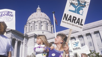 Mother daughter pro-choice protest