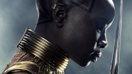 Cropped poster of Danai Gurira as Okoye in Marvel's 