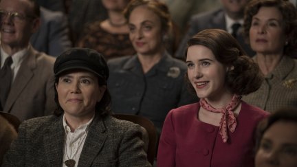 Alex Borstein and Rachel Broshanan in The Marvelous Mrs. Maisel