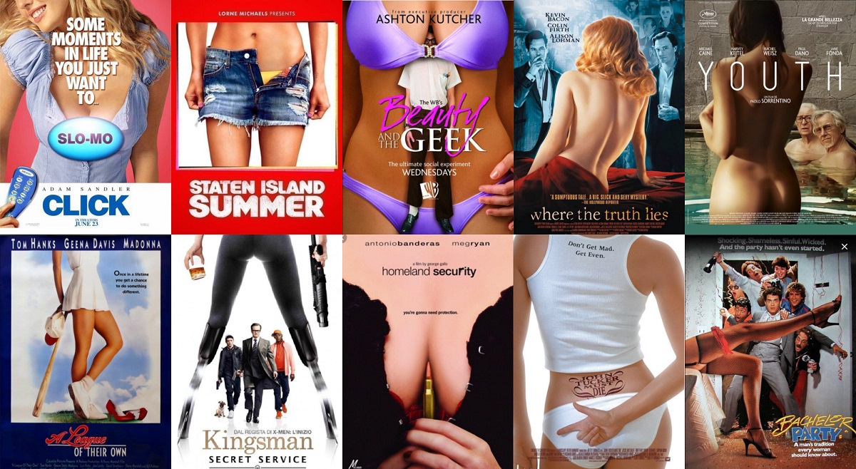 Movie posters of headless women