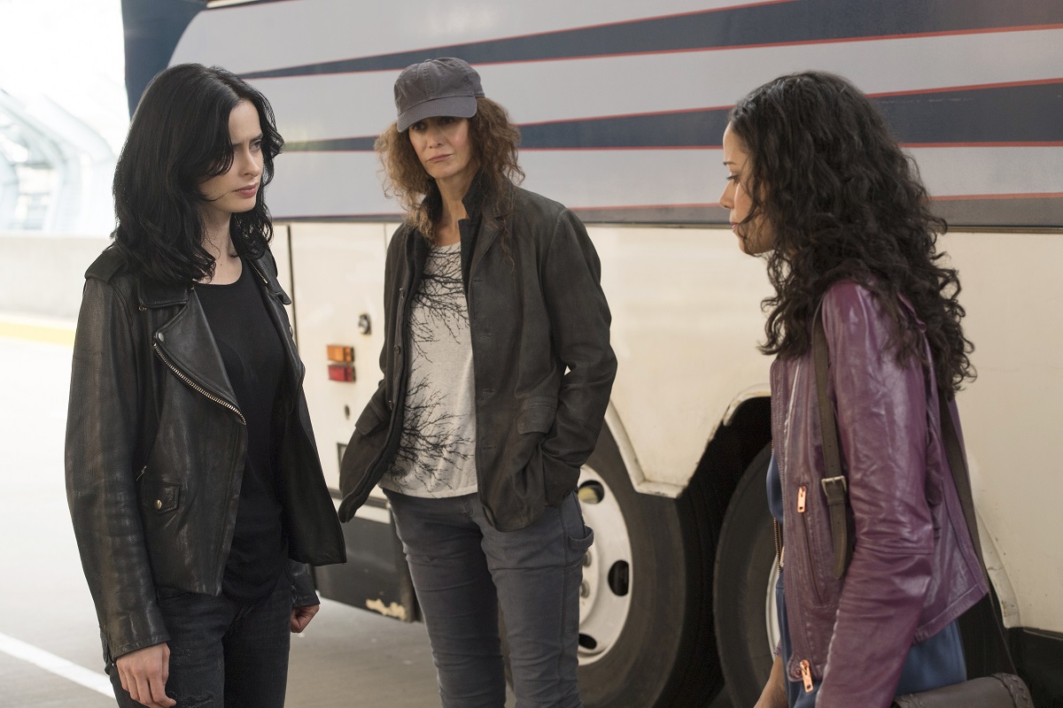 Krysten Ritter, Janet McTeer, and Victoria Cartagena on Netflix and Marvel's "Jessica Jones" (Credit: Netflix)