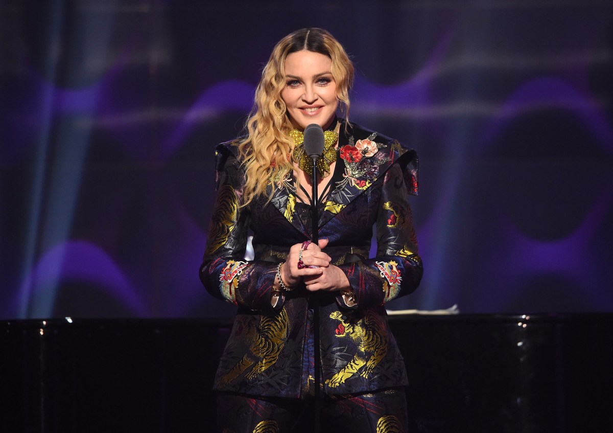 NEW YORK, NY - DECEMBER 09: Madonna speaks on stage at the Billboard Women in Music 2016 event on December 9, 2016 in New York City. 