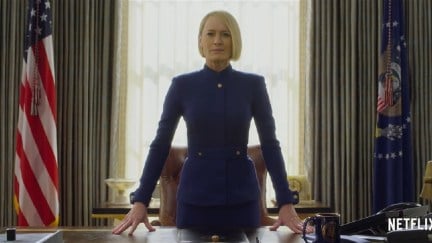 Screengrab of Robin Wright as Claire Underwood in the teaser for 