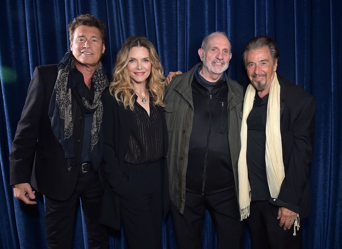 Steven Bauer, Michelle Pfeiffer, Brian De Palma and Al Pacino attend the 'Scarface' 35th Anniversary Cast Reunion