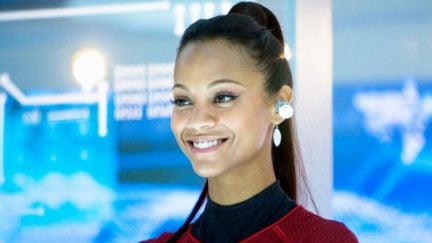 Zoe Saldana as Uhura in Star Trek