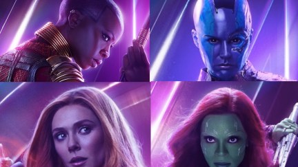 Okoye, Nebula, Scarlet Witch, and Gamora Avengers: Infinity War posters