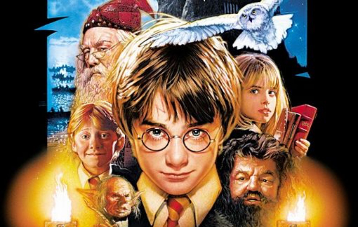 Robbie Coltrane, Richard Harris, Rupert Grint, Daniel Radcliffe, Harry Taylor, and Emma Watson in Harry Potter and the Sorcerer's Stone (2001)