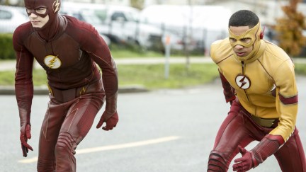 Grant Gustin and Keiynan Lonsdale in The Flash (2014)