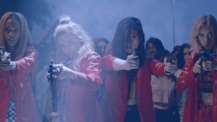 Odessa Young, Suki Waterhouse, Hari Nef, and Abra in Assassination Nation (2018)