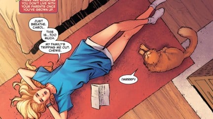 Captain Marvel and Chewie in comic panel