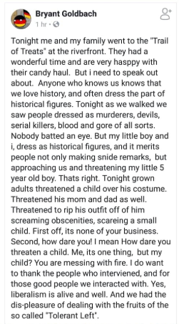 A Kentucky man apologizes for his family's Nazi Halloween costumes in a Facebook post obtained by the Huffington Post