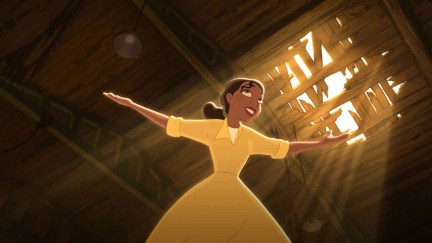 Anika Noni Rose and Princess Tiana in The Princess and the Frog (2009)