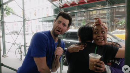 Billy Eichner and Lin-Manuel Miranda surprise a fan in Billy on the Street