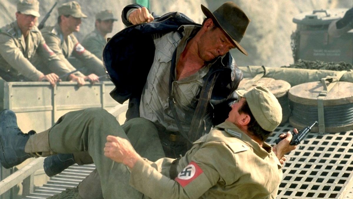 Indiana Jones punches a Nazi