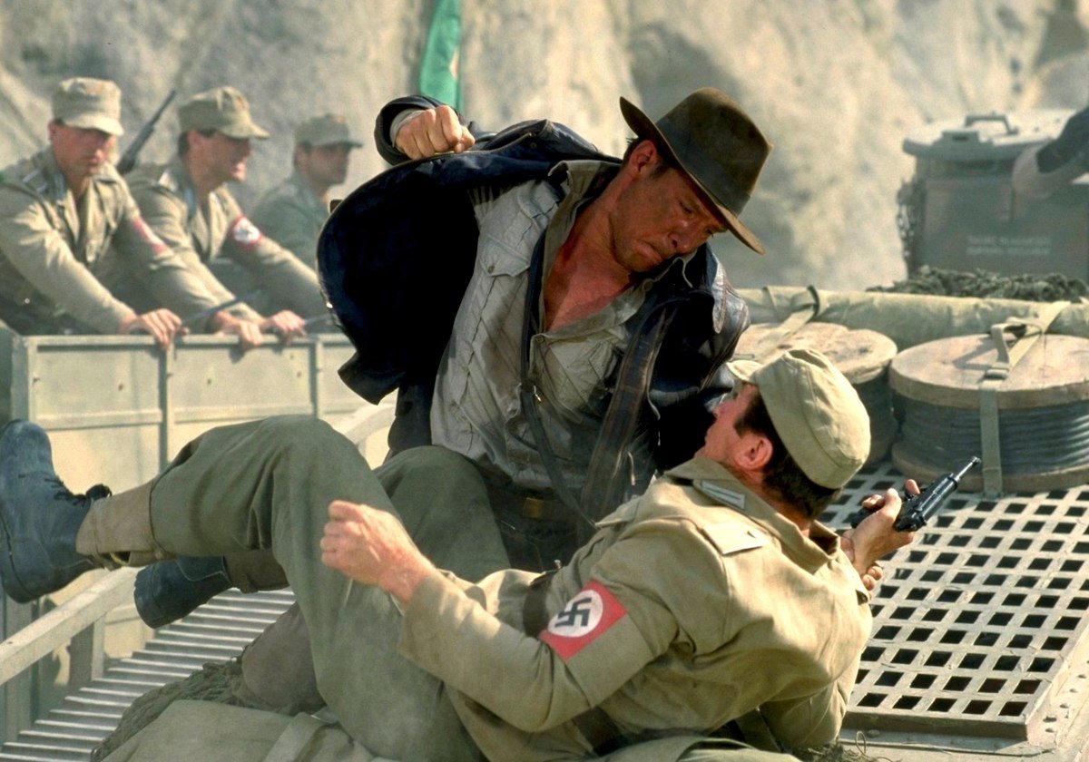 Indiana Jones punches a Nazi