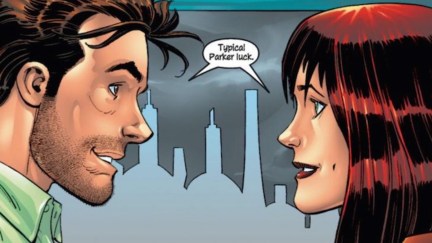 mary jane watson and peter parker panel in marvel comics