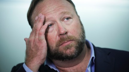 Alex Jones of Infowars looking bummed.