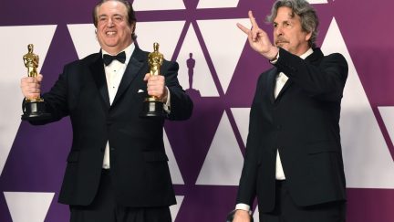 Nick Vallelonga and Peter Farrelly winning an Oscar for trash