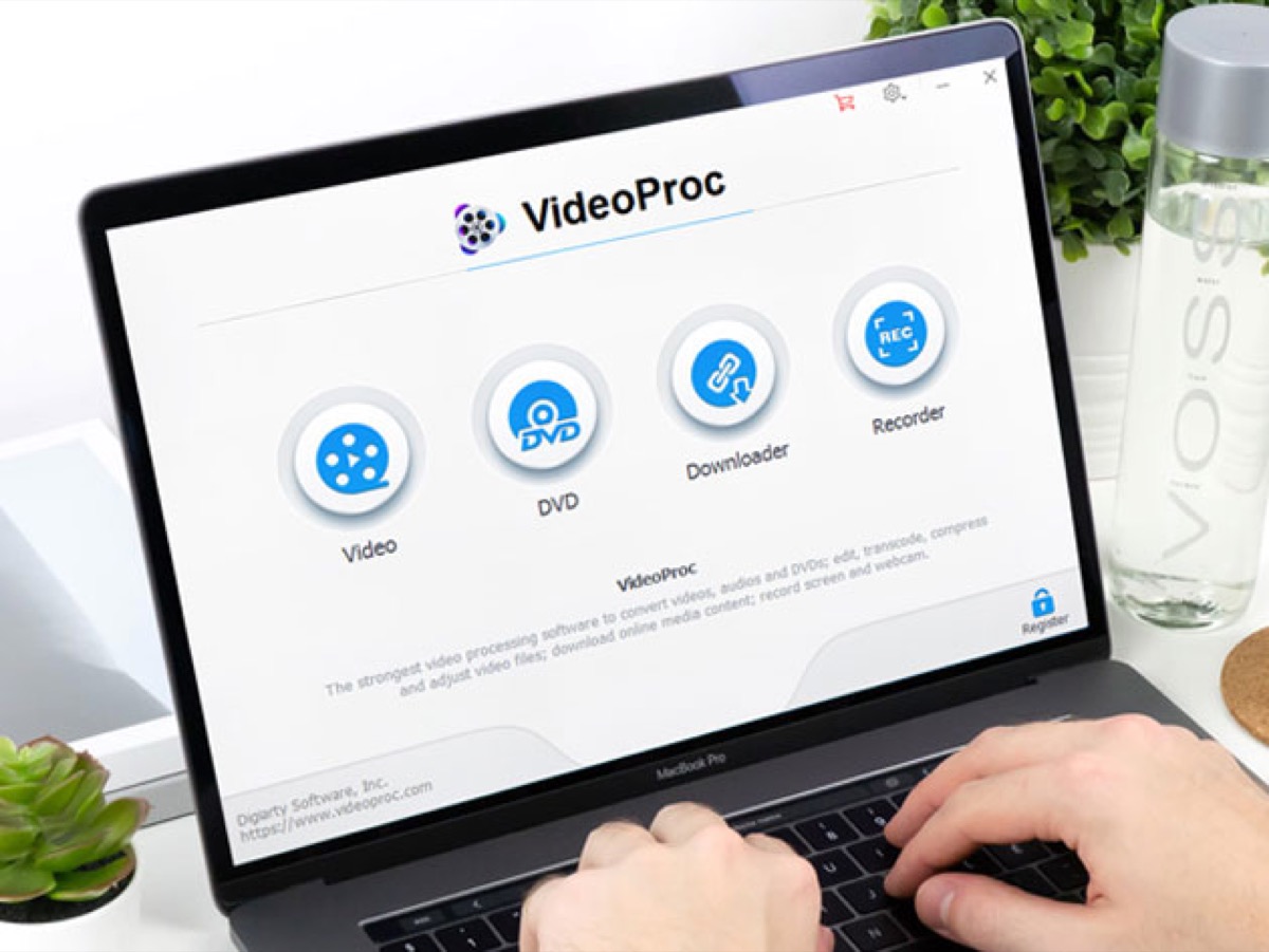 videoProc editing screen on a laptop