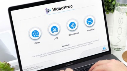 videoProc editing screen on a laptop