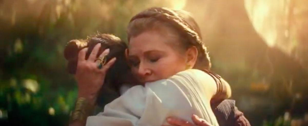 Leia Organa and Rey in Star Wars Episode IX: The Rise of Skywalker