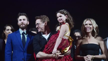 Robert Downey Jr., Chris Evans, Scarlet Johansson and Alexandra Rachael Rabe at the Avengers: Endgame premiere