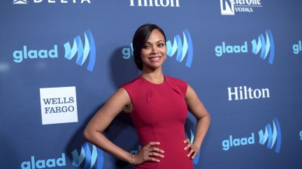 Actress Zoe Saldana attends the 26th Annual GLAAD Media Awards at The Beverly Hilton Hotel on March 21, 2015 in Beverly Hills, California. (Photo by Jason Kempin/Getty Images)