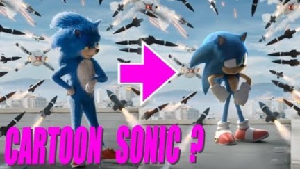 Sonic the Hedgehog movie trailer vs. fan-made trailer image comparison.