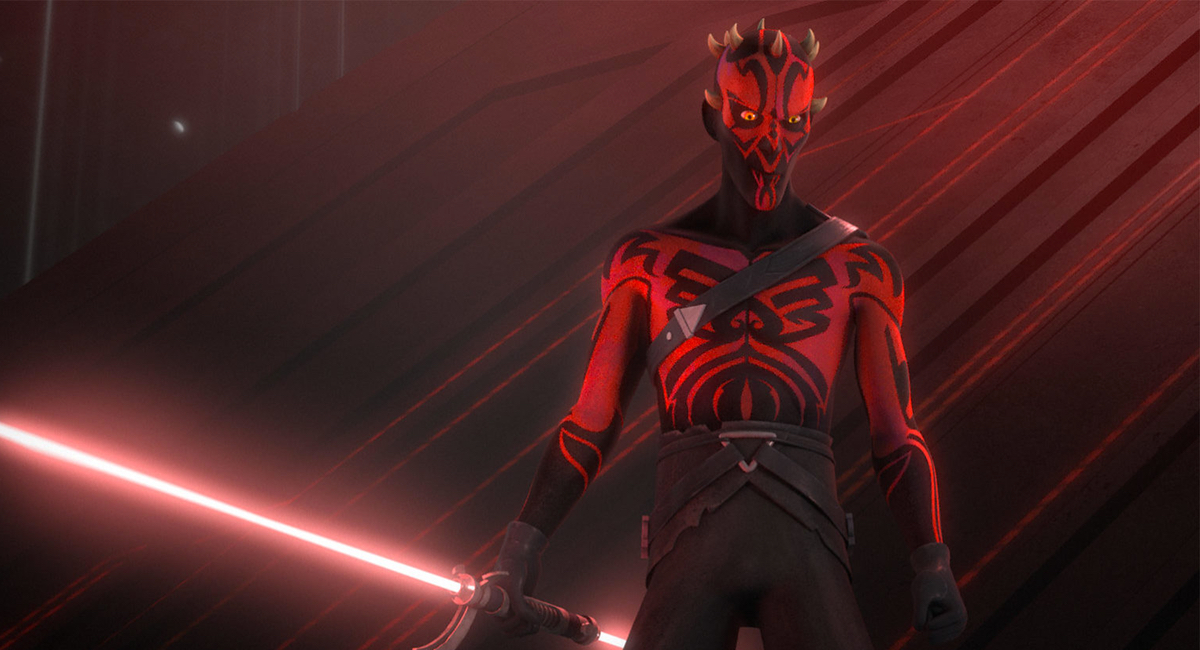 Darth Maul readies himself for battle in Star Wars Rebels.