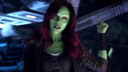 Gamora explaining Thanos' snap plan in Avengers: Infinity War.