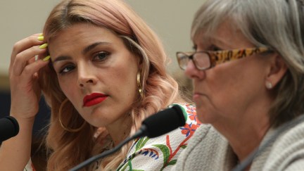 Actor and advocate Busy Philipps (L) testifies during a hearing before a subcommittee of the House Judiciary Committee