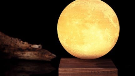 Levitating moon lamp.