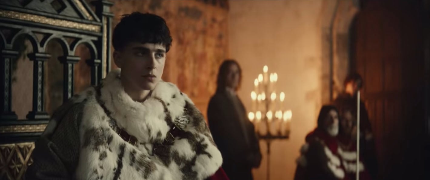 Timothée Chalamet in the King