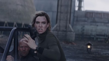 Vanessa Kirby and Jason Statham in Hobbs and Shaw