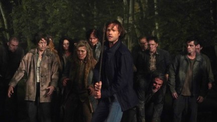 Sam Winchester fights some hell zombies