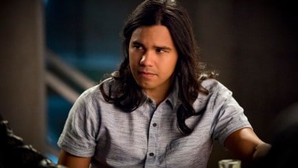 Cisco looking unhappy on The CW's The Flash.