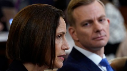 Fiona Hill (L), the National Security Council‚Äôs former senior director for Europe and Russia, and David Holmes (R), an official from the American embassy in Ukraine, testify before the House Intelligence Committee