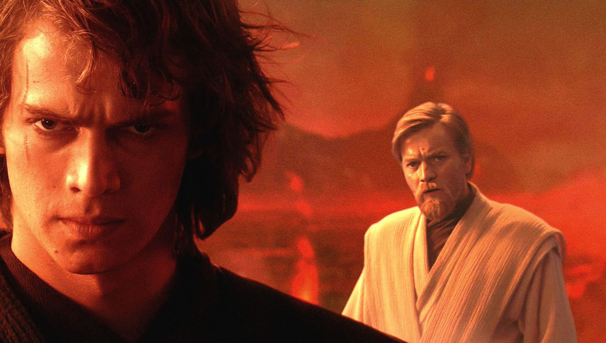 Anakin and Obi-Wan in Star Wars: Revenge of the Sith.