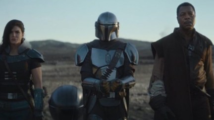 The titular Mandalorian and pals in Disney+'s The Mandalorian.