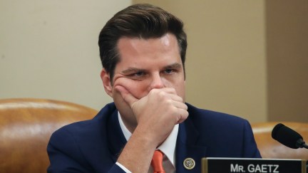 Rep. Matt Gaetz (R-FL) listens during a committee hearing