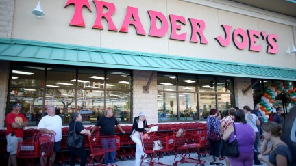 Outside of a Trader Joe's store.