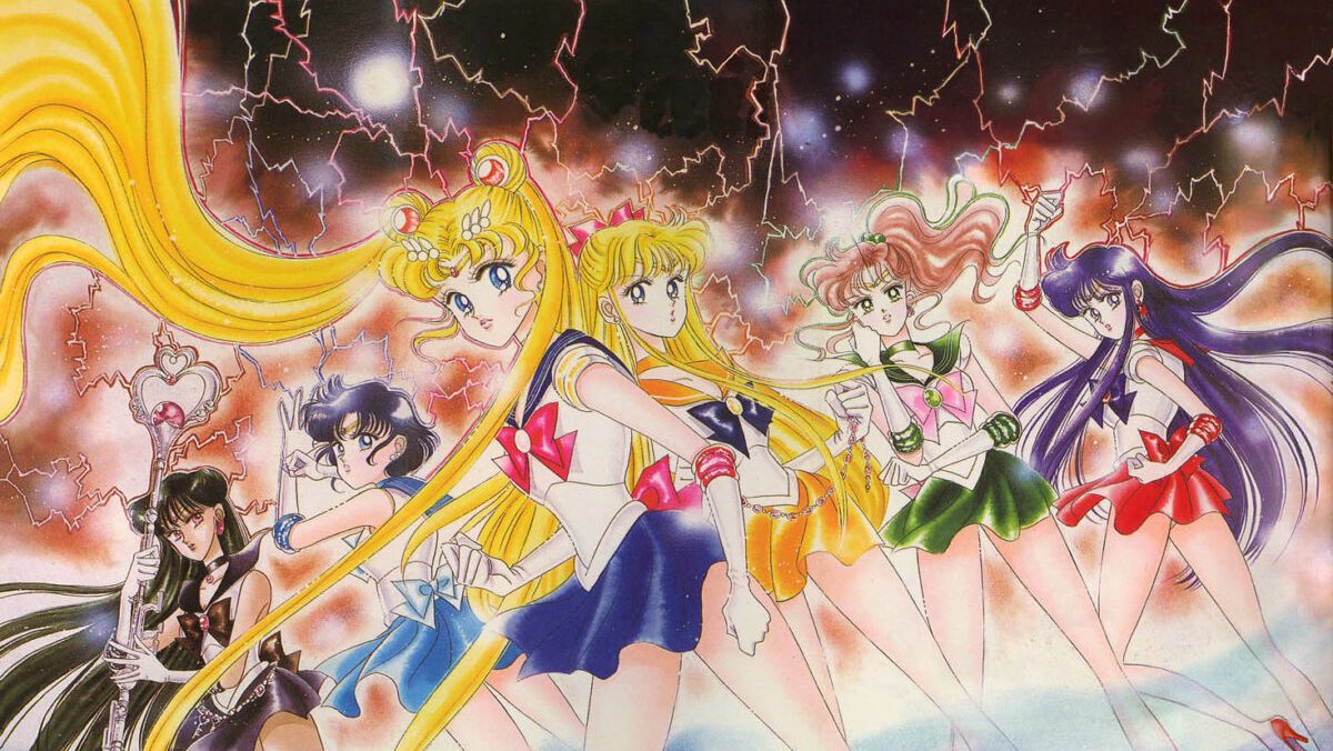 The Sailor Scouts in the manga as drawn by Naoko Takeuchi