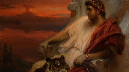 Emperor Nero watches Rome burn